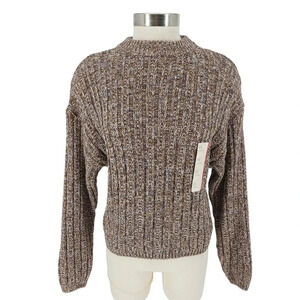 Universal Thread Sweater Tan Long Sleeve Mock Neck Knit Pullover